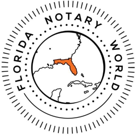 A picture of the florida notary world logo.